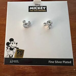 🆕 Disney Mickey The True Original April Birthstone Studded Earrings